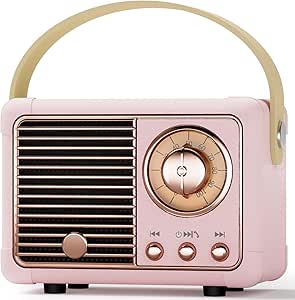 Altavoz Bluetooth retro vintage portátil para chicas - Diseño clásico, decoración para dormitorio adolescente