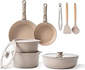 BOREINE Juego de Ollas y Sartenes 14 Piezas