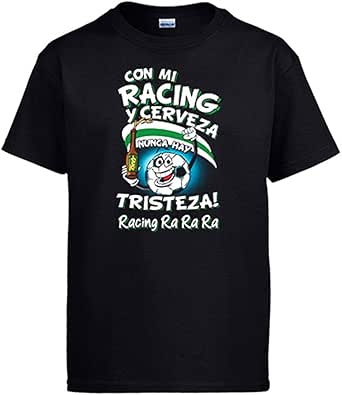 Camiseta divertida del Racing de Santander con frase y cerveza
