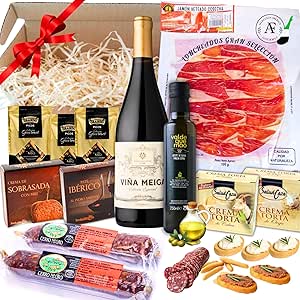 Cesta gourmet Acrol - jamón, chorizo ibérico, cremas de queso y paté al Pedro Ximénez para celebrar Pascua
