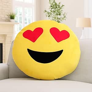 Cojín almohada suave con ojos de corazones - Regalos Emoji