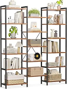 Coleshome Estantería 17 Estantes 6 Niveles - Mueble Diseño Moderno Almacenamiento Marrón