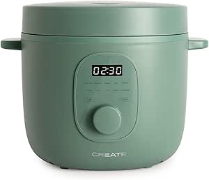 CREATE rice cooker studio 3L multifunción programable con diseño minimalista verde sage