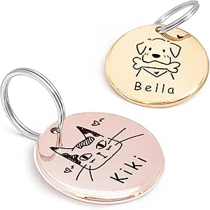 Chapa de collar personalizada con retrato de perro