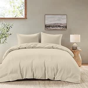 Funda nórdica beige pastel Dreamzie Oeko-Tex - edredón geométrico minimalista