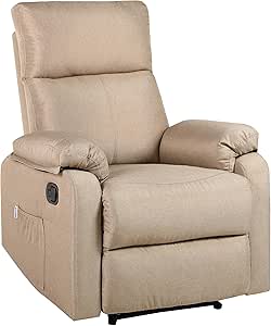 Sillón reclinable ECODE calor lumbar - butaca manual reposabrazos lavables USB personas mayores