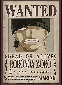 GB eye Póster One Piece Wanted Zoro - Decoración oficial para tu cuarto
