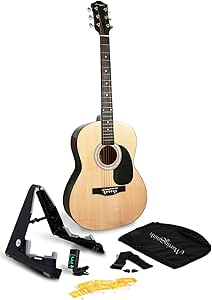 Kit guitarra acústica 3rd Avenue tamaño completo 4/4 para principiantes con funda