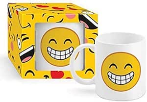 Taza con sonrisa gigante de emoji - Regalos emoji de tazas divertidas