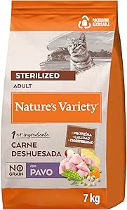 Nature's Variety No Grain - Pienso premium sin cereales para gatos esterilizados con pavo