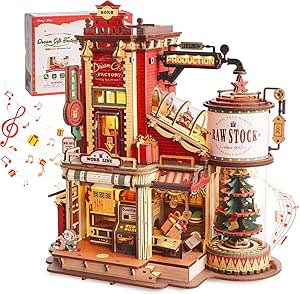 Caja de música ROKR puzzle 3D de madera Dream Gift Factory - Maqueta para construir, mecanismo funcional