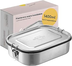 SILBERTHAL fiambrera de acero inoxidable con separadores hermética para meal prep portátil boy kibble