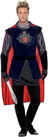 Disfraz Rey Loco Premium Smiffys - Traje Completo con Guantes, Capa, Corona y Botas de Lujo para Cosplay Viral 2026