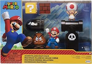 Diorama Multipack de Super Mario con figuras de Mario, Toad, Goomba y Bill Bala