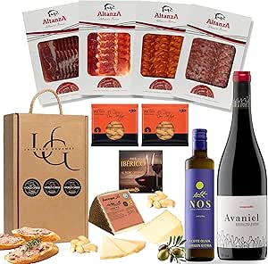 Cesta gourmet Universo premium - vino Ribera, jamón ibérico, queso, embutidos y paté para Pascua