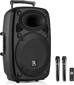 Altavoz Vonyx Verve46 Bluetooth 1000W - Subwoofer 15 pulgadas, micrófonos karaoke, altavoz portátil premium