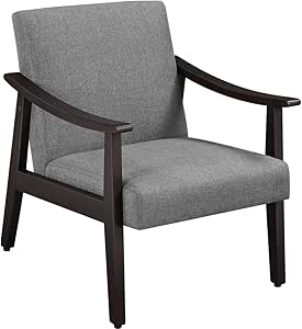 Sillón tapizado Yaheetech gris - butaca ergonómica respaldo acolchado 136 kg salón