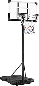 Yaheetech Canasta Baloncesto Exterior con ruedas y altura ajustable ideal para regalar a niños